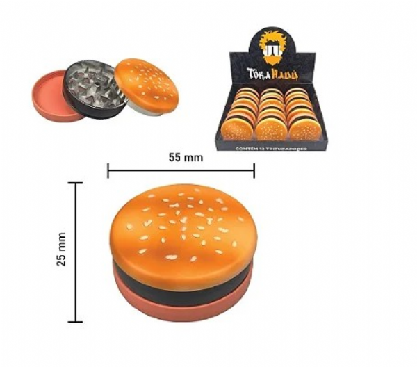 Dichavador - Triturador de Metal 3 Partes Grande Hamburguer